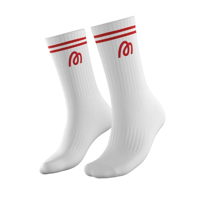 More Premium Socken „Weiß / Rot“ — Größe S (35–38)